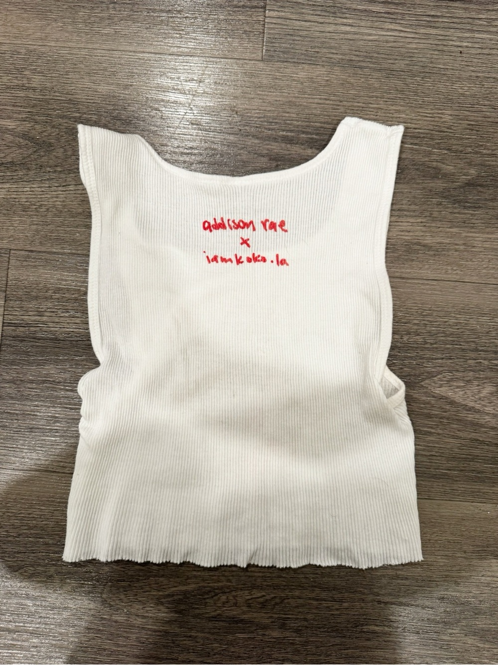 Addison Rae x IAmKoko.la "Always A Lady" Cropped Tank 100& Cotton Size Medium - Picture 4 of 4